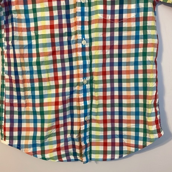 Crewcuts J. Crew Lightweight Shirt Button Down Rainbow Check size 10 - Picture 3 of 15